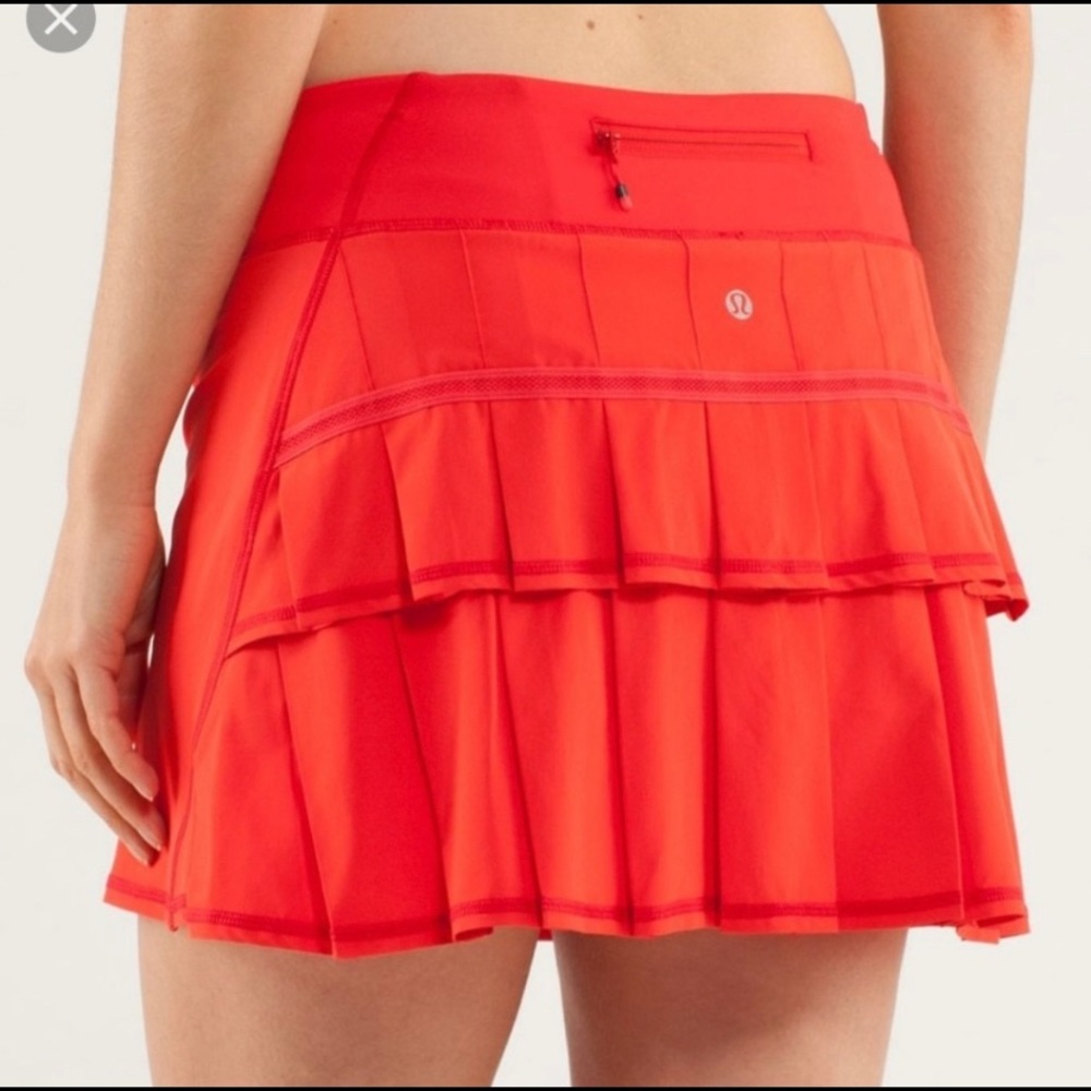 Lululemon Pacesetter Skirt Skort Run Love Red